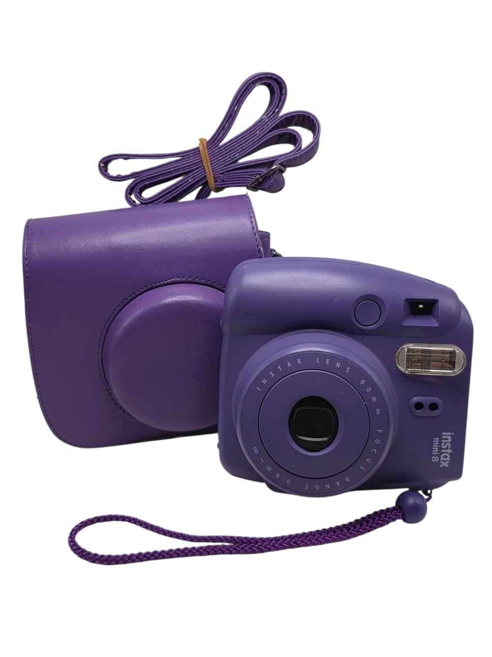 Fujifilm Instax Mini 8 Instant Film Camera Purple Polaroid Style Camera w/ Case